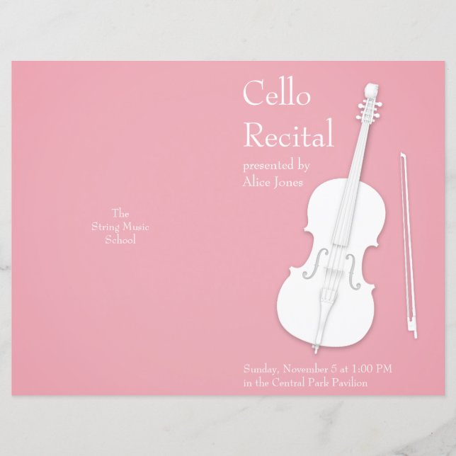 Programa Recital de Música Doble Cello y Bow Blanc (Anverso)