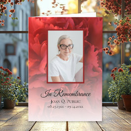 Programa Red Carnation Floral Funeral Service plegado