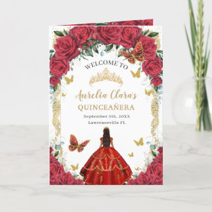 Programa Red Floral Vestido Gold Quinceañera Orden de event