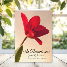 Programa Red Tulip Flower Spring Funeral Service plegado