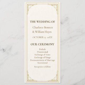 Programa Refined Gold Frame Wedding Program