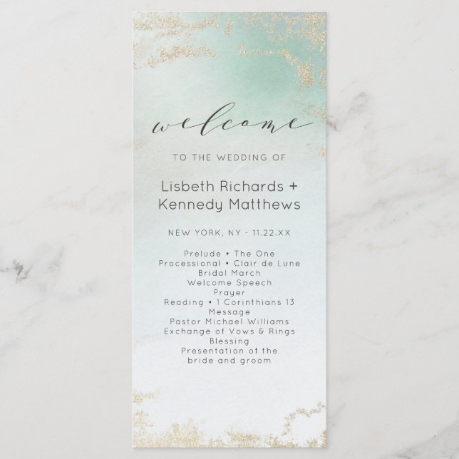 Programa Resumen Aqua Ombre Fade with Frost Gold Purpurina (Anverso)