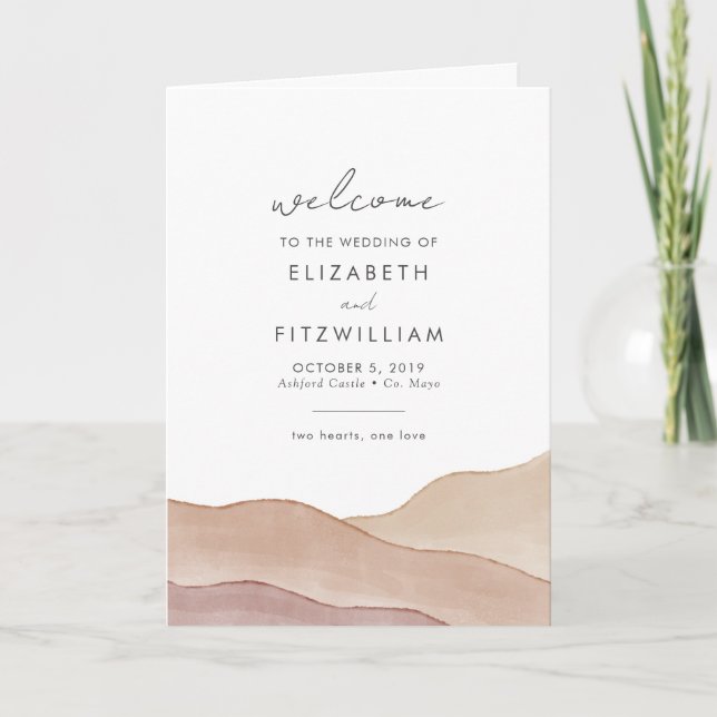 Programa Resumen de la acuarela de Boho | Ceremonia de boda (Anverso)