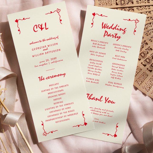 Programa Retro manuscrito Whimsical Red Flat (Subido por el creador)