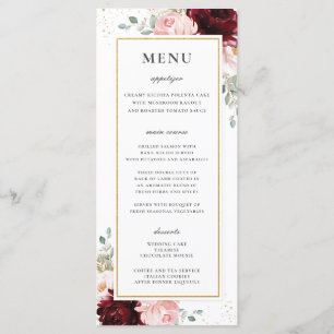 Programa Rich Red Burgundy Rubor Boda Floral Rosa