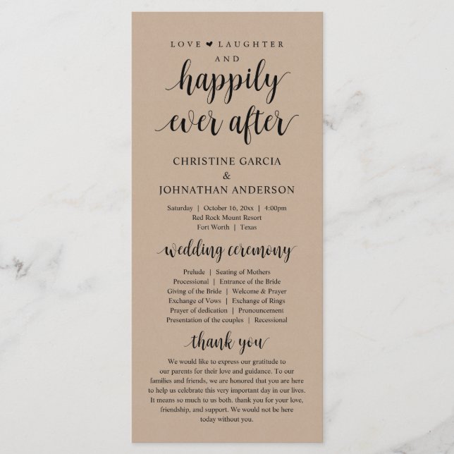 Programa Risas de amor Feliz día después, Boda Ceremonia (Anverso)