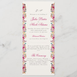 Programa Romántico Boda de marco floral de Pearl Swan