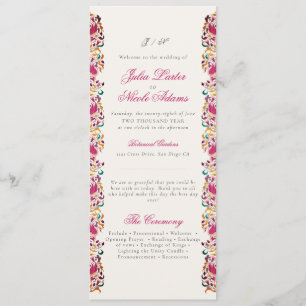 Programa Romántico Boda de marco floral de Pearl Swan