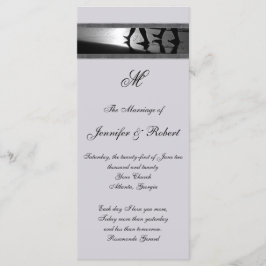 Programa Romántico de Boda Gris Monograma