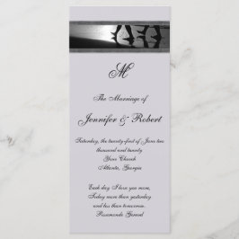 Programa Romántico de Boda Gris Monograma