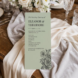 Programa Romántico Floral Verde Salvia Vintage