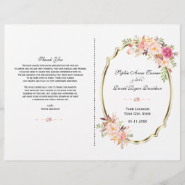 Programa Romántico Rubor Floral Gold Wedding