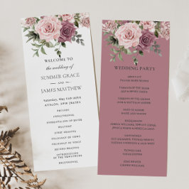 Programa Rosa de Cinnamon Rubor Floral Greenery Boho Boda