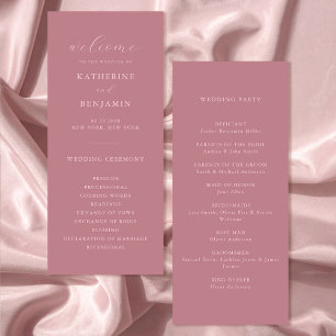 Programa Rosa moderno Boda Minimalista