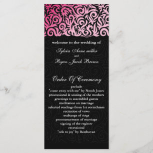 Programa rosa oscuro y negro Boda de la frontera de Swiling