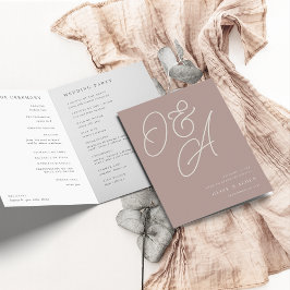 Programa Rosa Taupe | Script Watermark Monogram Boda