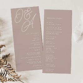 Programa Rosa Taupe | Script Watermark Monogram Boda