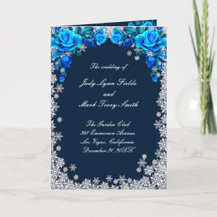 Programa Rosas azules brillantes Boda de Navidades de copos