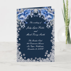 Programa Rosas azules Navidades de copo de nieve Boda
