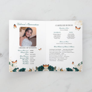 Programa Rosas de Esmeralda Mariposa de Oro Tiara Quinceane