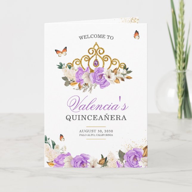 Programa Rosas de lavanda Moza Mariposa Gold Tiara Quincean (Anverso)