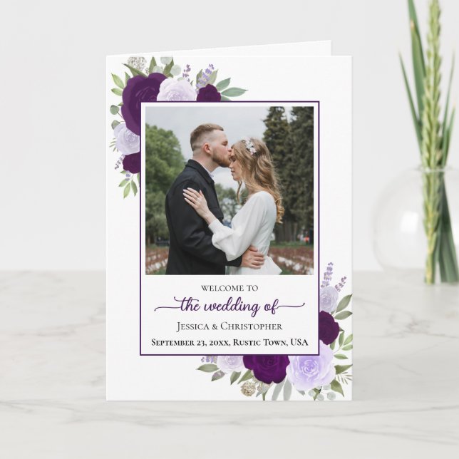 Programa Rosas del Boho morado y una boda fotográfica elega (Anverso)