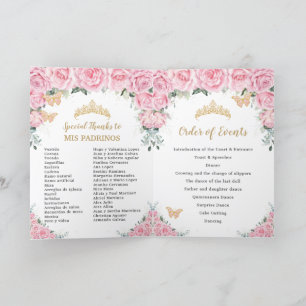 Programa Rosas florales rosas Quinceanera Printerflies