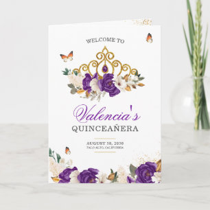 Programa Rosas púrpura Moza Mariposa Tiara Quinceanera
