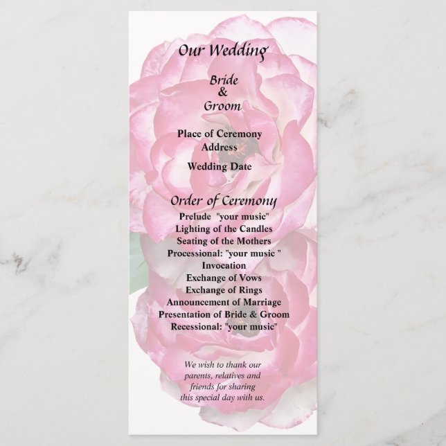 Programa Rosas rosa y blanca (Anverso)