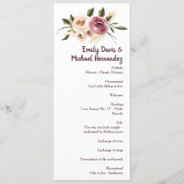 Programa Rosas suaves y elegantes marco de crema de borgoña