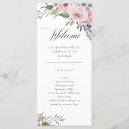 Programa Rosas subsutiles de acuarela | Bienvenida Boda