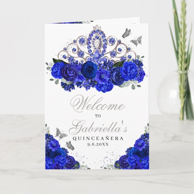 Programa Royal Blue Silver Tiara Quinceanera (Anverso)
