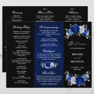 Programa Royal Blue White Silver triple Wedding