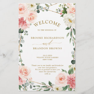 Programa Rubor de Boda Geométrica de Oro Floral Ro