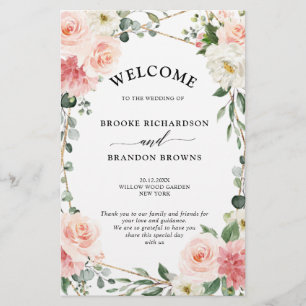 Programa Rubor de Boda Geométrica de Oro Floral Ro