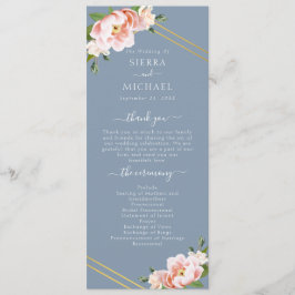 Programa Rubor Floral Gold Geometric Dusty Blue Boda