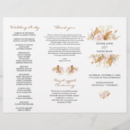 Programa Rubor Floral Pampas Grass Tri+Fold Weddin