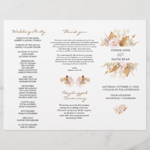 Programa Rubor Floral Pampas Grass Tri+Fold Weddin