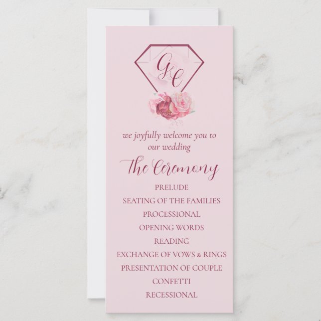 Programa Rubor Pink & Crimson Red WedWedding (Anverso)