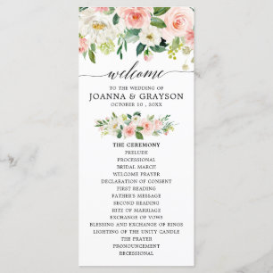 Programa Rubor Pink Florals Boda botánico moderno