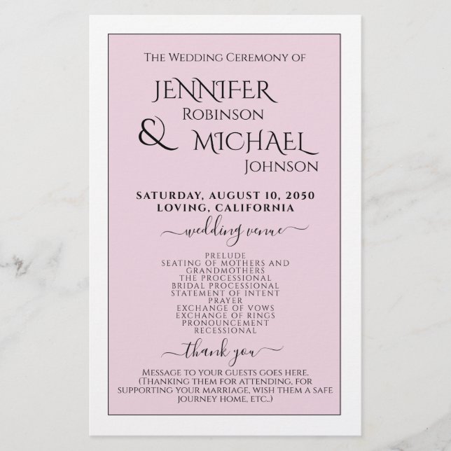 Programa | Rubor sencillo y moderno (Anverso)