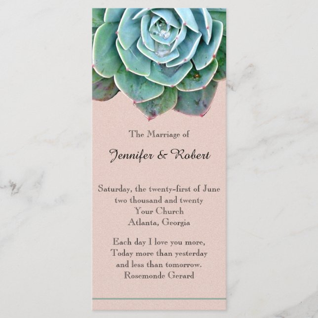 Programa Rubor Succulent Wedding (Anverso)