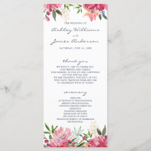 Programa Ruby Pink Peony Boda Botánico