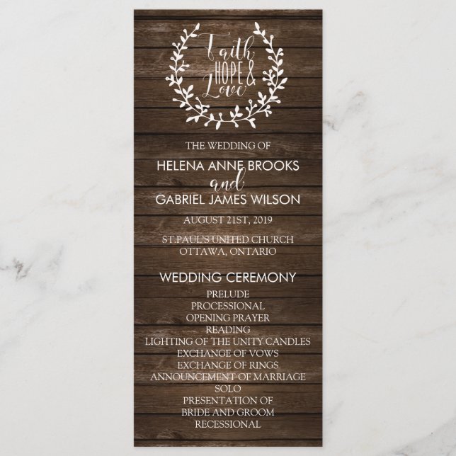 Programa Ruso de Ceremonia de Bodas (Anverso)