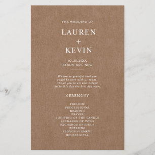 Programa Ruso minimalista de Ceremonia de Bodas