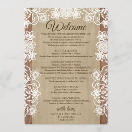 Programa Rustic Burlap Boda Itinerary - Bienvenida Boda