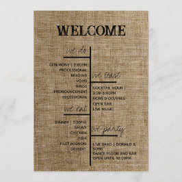 Programa Rustic Burlap Wedding Program – Personalized