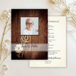 Programa Rustic Daisy Horse Bit Western Funeral Service