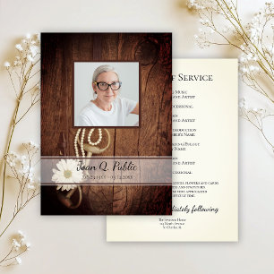 Programa Rustic Daisy Horse Bit Western Funeral Service
