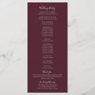 Programa Rustic Maple Leaf Fall Wedding Program